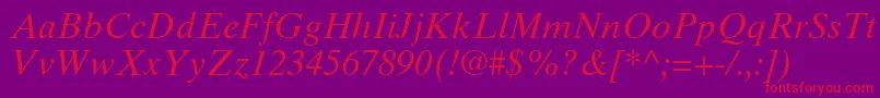 TimesTenCeItalic Font – Red Fonts on Purple Background