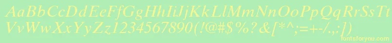 TimesTenCeItalic Font – Yellow Fonts on Green Background
