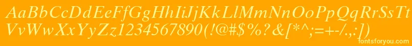 TimesTenCeItalic Font – Yellow Fonts on Orange Background