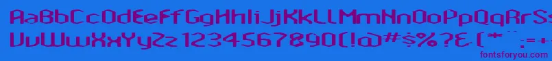 AmosisTechnik Font – Purple Fonts on Blue Background