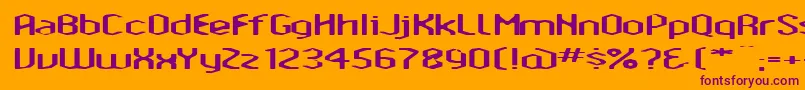 AmosisTechnik Font – Purple Fonts on Orange Background