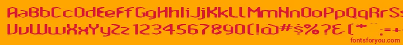 AmosisTechnik Font – Red Fonts on Orange Background