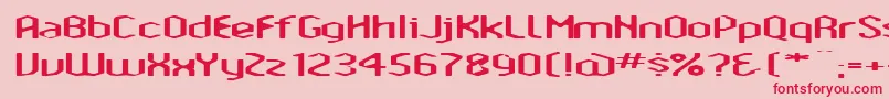 フォントAmosisTechnik – ピンクの背景に赤い文字