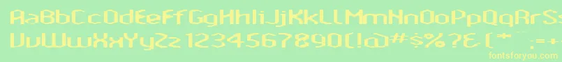 AmosisTechnik Font – Yellow Fonts on Green Background