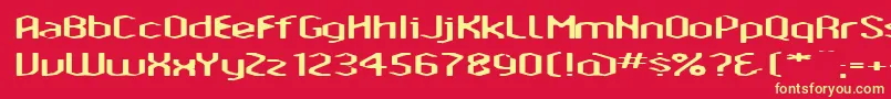 AmosisTechnik Font – Yellow Fonts on Red Background