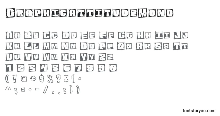 Шрифт GraphicattitudeMono – алфавит, цифры, специальные символы
