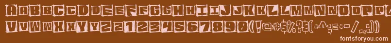 GraphicattitudeMono-Schriftart – Rosa Schriften auf braunem Hintergrund