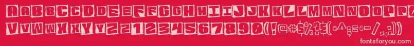 フォントGraphicattitudeMono – 赤い背景にピンクのフォント
