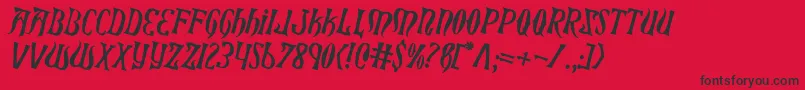 XiphosCounterRotated Font – Black Fonts on Red Background