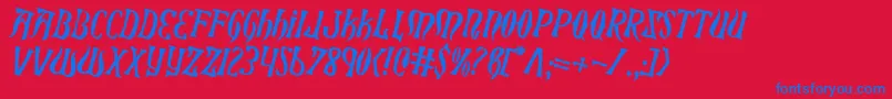 XiphosCounterRotated-fontti – siniset fontit punaisella taustalla