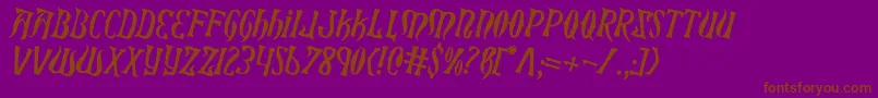 Czcionka XiphosCounterRotated – brązowe czcionki na fioletowym tle