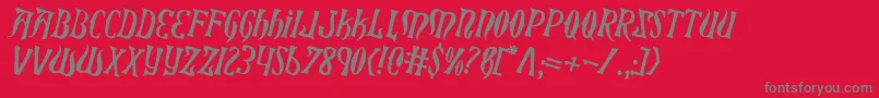 XiphosCounterRotated Font – Gray Fonts on Red Background