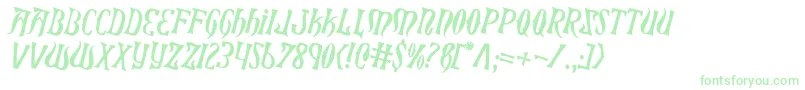 XiphosCounterRotated Font – Green Fonts on White Background