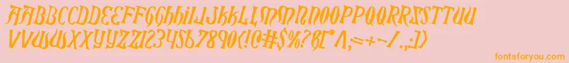 XiphosCounterRotated Font – Orange Fonts on Pink Background