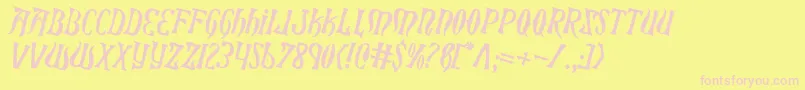 XiphosCounterRotated Font – Pink Fonts on Yellow Background