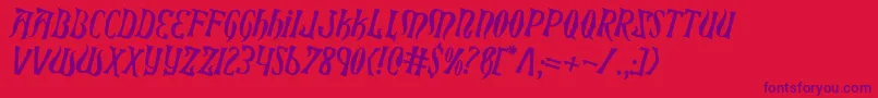 XiphosCounterRotated Font – Purple Fonts on Red Background