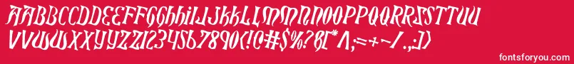 XiphosCounterRotated Font – White Fonts on Red Background