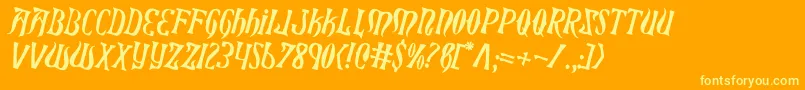 XiphosCounterRotated Font – Yellow Fonts on Orange Background