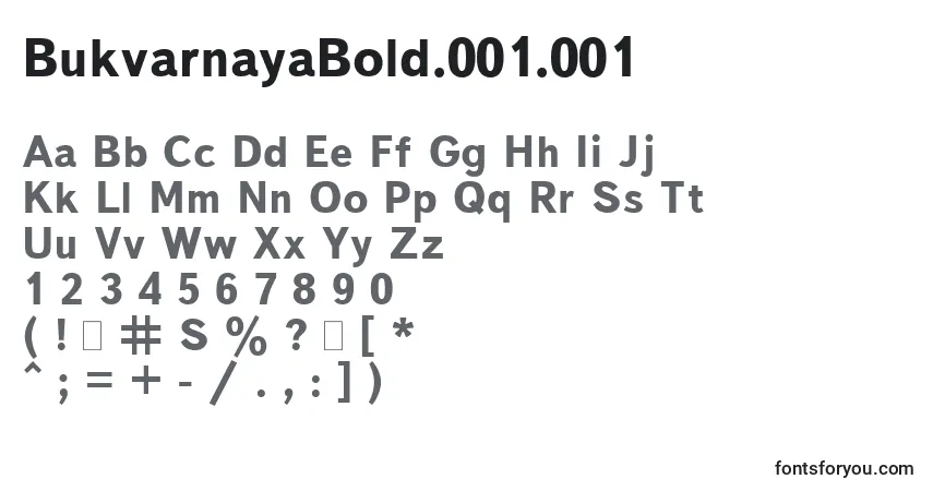 A fonte BukvarnayaBold.001.001 – alfabeto, números, caracteres especiais