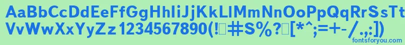 BukvarnayaBold.001.001 Font – Blue Fonts on Green Background