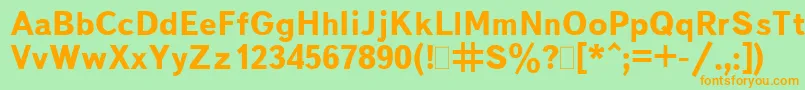 BukvarnayaBold.001.001 Font – Orange Fonts on Green Background