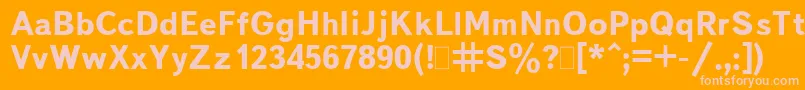 BukvarnayaBold.001.001 Font – Pink Fonts on Orange Background