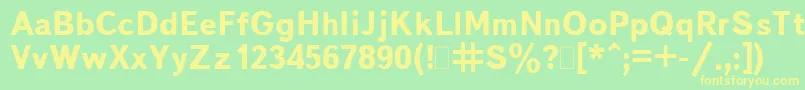 BukvarnayaBold.001.001 Font – Yellow Fonts on Green Background