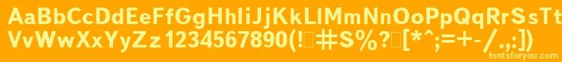 BukvarnayaBold.001.001 Font – Yellow Fonts on Orange Background