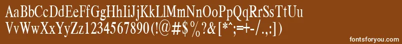 フォントRespectPlain.001.00169nh – 茶色の背景に白い文字