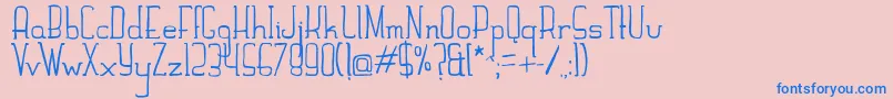 HandSlab Font – Blue Fonts on Pink Background