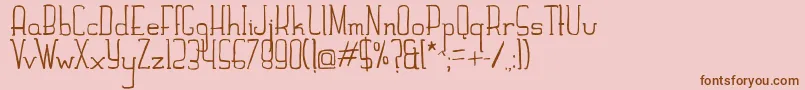 HandSlab Font – Brown Fonts on Pink Background