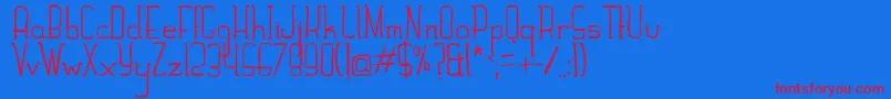 HandSlab Font – Red Fonts on Blue Background