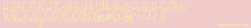 HandSlab Font – Yellow Fonts on Pink Background