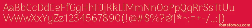 ArimamaduraiExtraligth Font – Yellow Fonts on Red Background