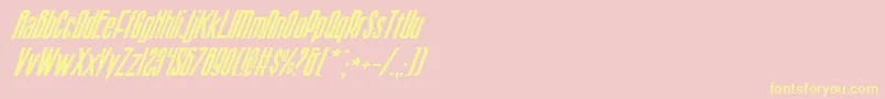 SisterEuropeItalic-Schriftart – Gelbe Schriften auf rosa Hintergrund