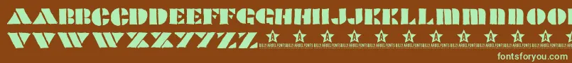 PopcornTrial Font – Green Fonts on Brown Background