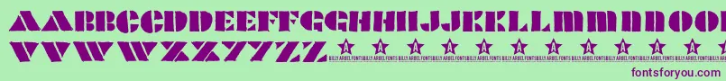 PopcornTrial Font – Purple Fonts on Green Background