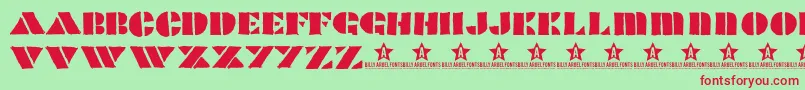 PopcornTrial Font – Red Fonts on Green Background