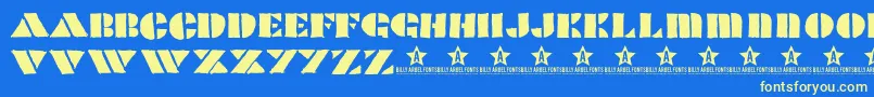 PopcornTrial Font – Yellow Fonts on Blue Background