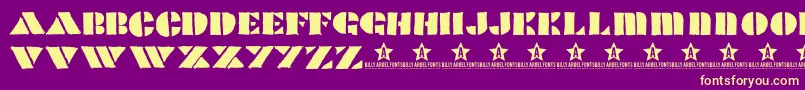 PopcornTrial Font – Yellow Fonts on Purple Background