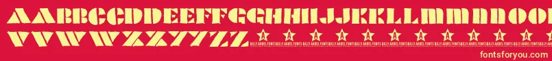 PopcornTrial Font – Yellow Fonts on Red Background