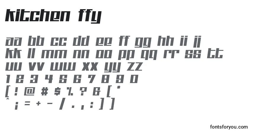 Шрифт Kitchen ffy – алфавит, цифры, специальные символы