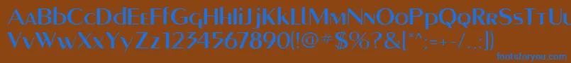 Montereymediumflf Font – Blue Fonts on Brown Background