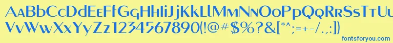 Montereymediumflf Font – Blue Fonts on Yellow Background