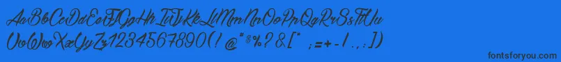 BostellaС† Font – Black Fonts on Blue Background