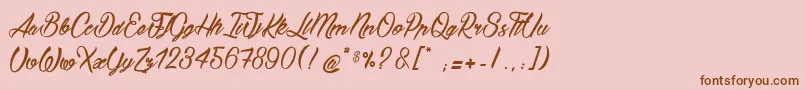 BostellaС† Font – Brown Fonts on Pink Background