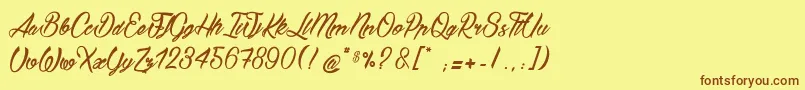 BostellaС† Font – Brown Fonts on Yellow Background