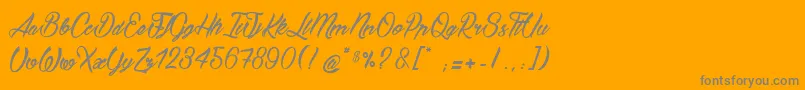 BostellaС†-Schriftart – Graue Schriften auf orangefarbenem Hintergrund