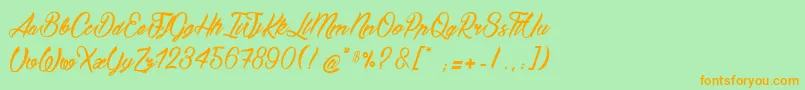 BostellaС† Font – Orange Fonts on Green Background