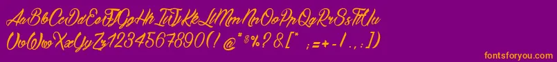 BostellaС† Font – Orange Fonts on Purple Background